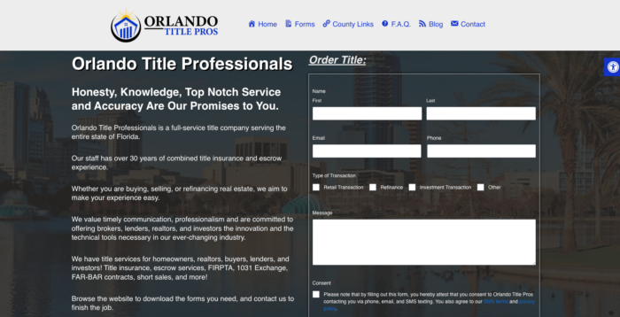 Orlando Title Pros Website Design